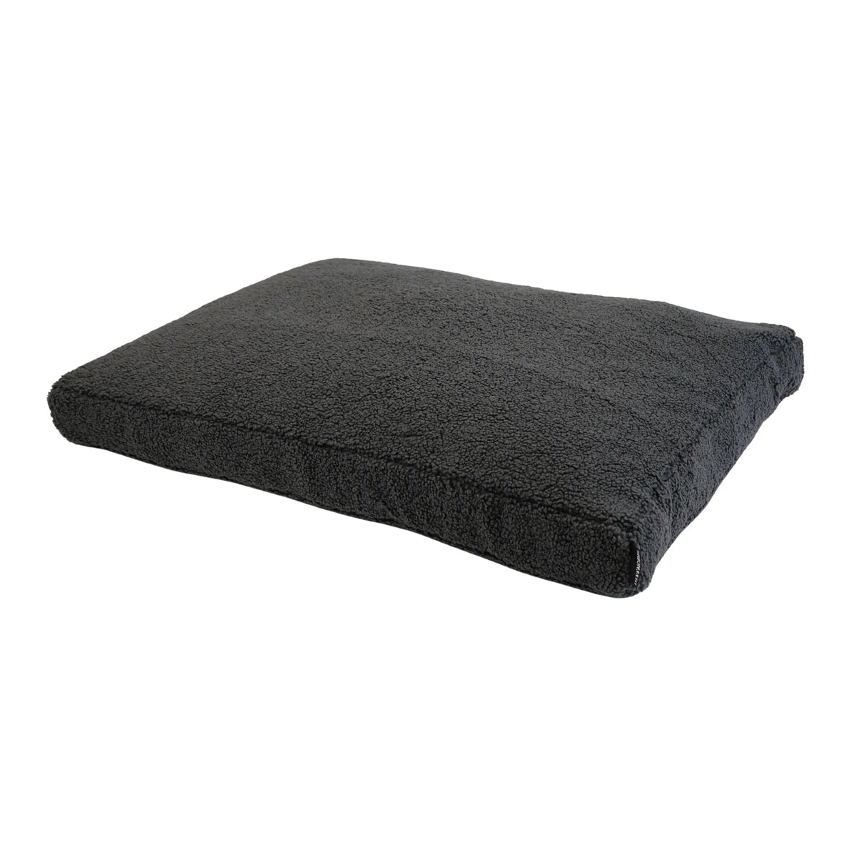 Orthopedisch hondenkussen teddy grijs met zachte zwarte pluche en textuur voor extra comfort