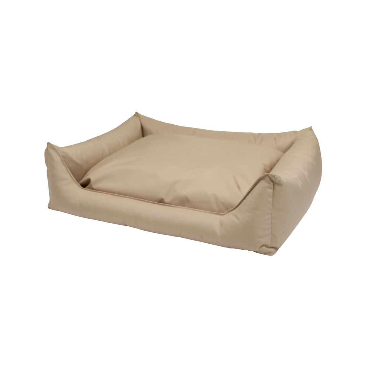 Beige orthopedische hondenmand bliss met pluche kussen en zachte stof ideale ondersteuning voor honden
