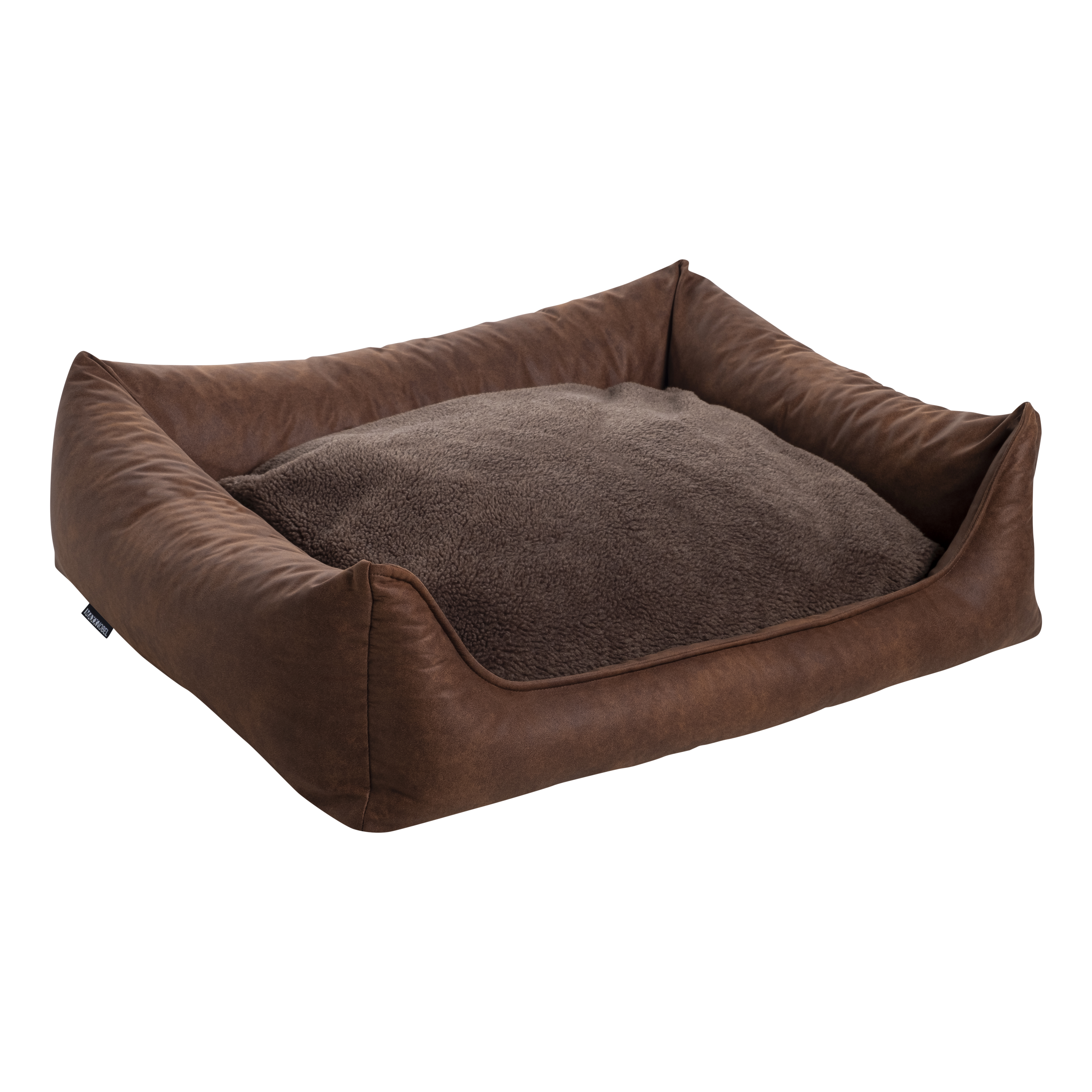 Orthopedic Dog Bed MaxxNobel - Leather Look - Cognac