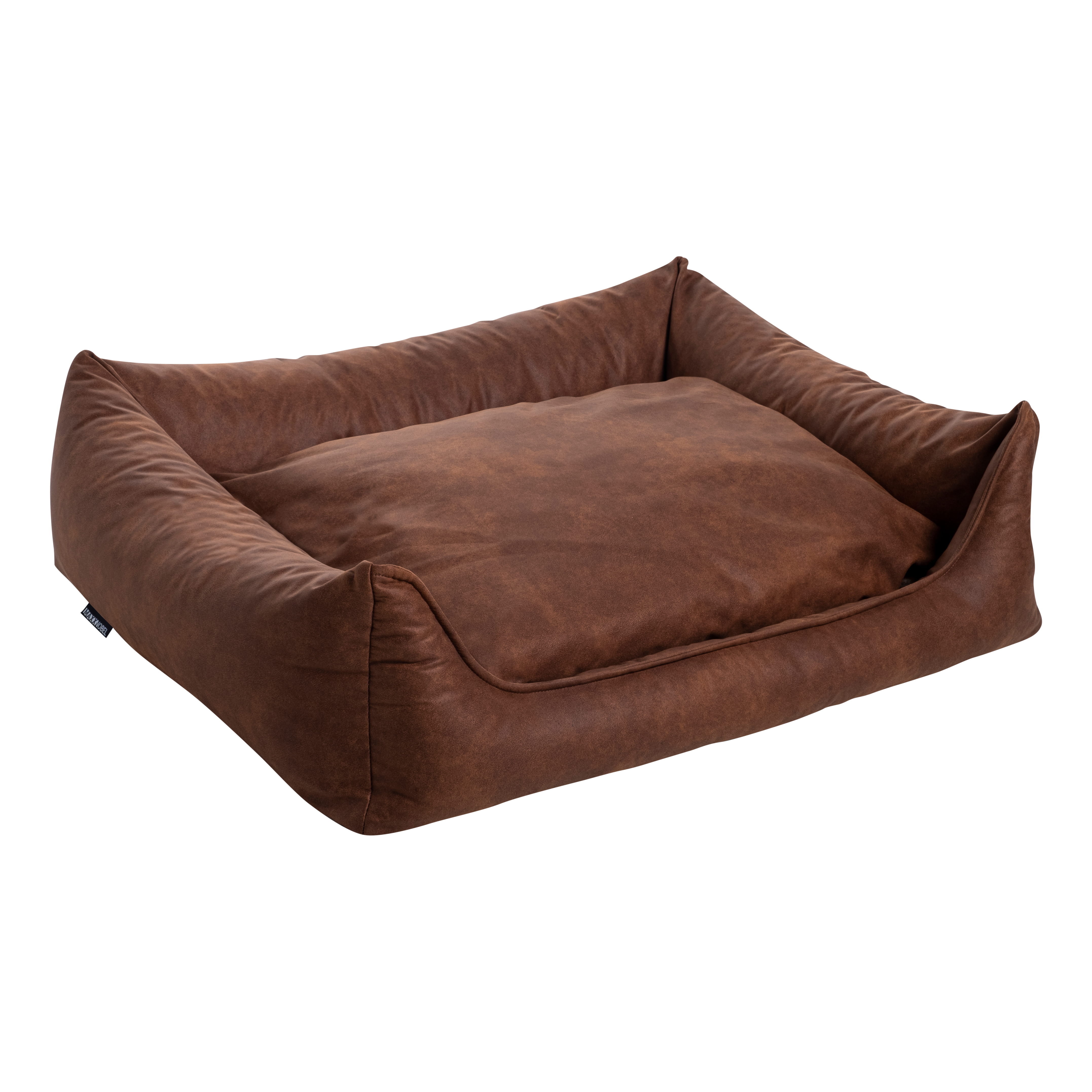 Orthopedic Dog Bed MaxxNobel - Leather Look - Cognac