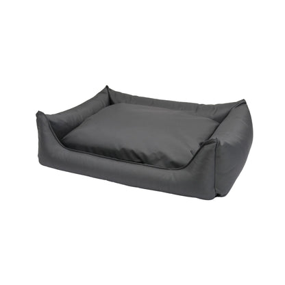 Donkergrijze orthopedische hondenmand bliss met zachte kussens en waterafstotende hoes voor extra comfort